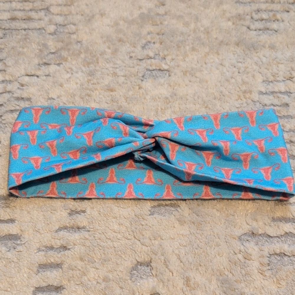 Blue/Pink Knotted Headband - NWOT